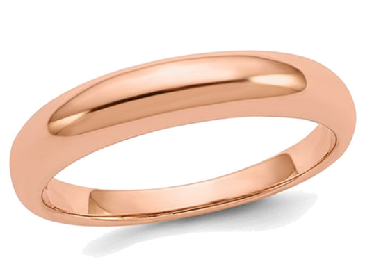 Ladies 14K Rose Pink Gold 3mm Polished Wedding Band Ring