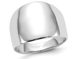 14K White Gold Polished Domed Cocktail Ring