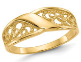 14K Yellow Gold Fillagree Polished Ring (SIZE 6)