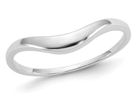 Classic Swirl Ring Band in 14K White Gold