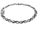 1/2 Carat (ctw I2-I3) Black & White Diamond Infinity Bracelet in Sterling Silver