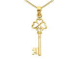 14K Yellow Gold Polished Key Pendant Necklace with Chain