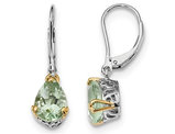 Green Amethyst Earrings 3.50 Carats (ctw) in Sterling Silver