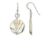 Zebra Stripes Mother of Pearl Earrings in Sterling Silver