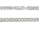 Curb Chain Bracelet in Sterling Silver 7 Inches (6.0mm)