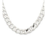 Curb Chain Necklace in Sterling Silver 18 Inches (11.0mm)