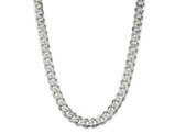 Curb Chain Necklace in Sterling Silver 24 Inches (11.0mm)