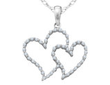 1/7 Carat (ctw) Diamond Heart Pendant Necklace in 10K White Gold with Chain