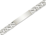 Men's Engraveable Polished Link ID Bracelet in Sterling Silver 8.5 Inches