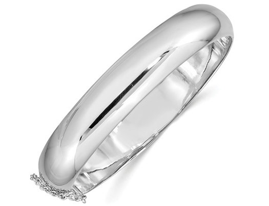 Hinged Bangle in Sterling Silver (11.0mm)