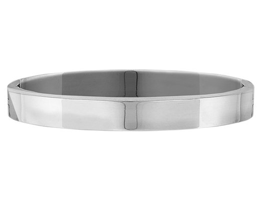 Sterling Silver Polished Hinged Bangle (8.0mm)